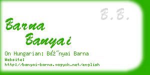 barna banyai business card